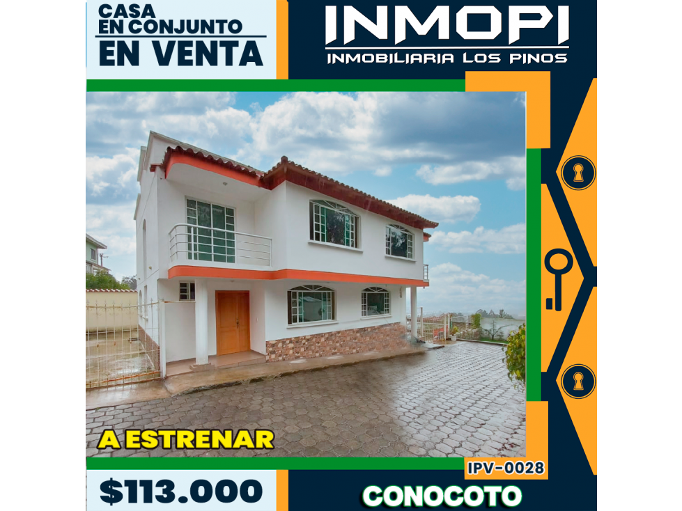 INMOPI VENDE CASA EN CONJUNTO, CONOCOTO IPV ? 0028