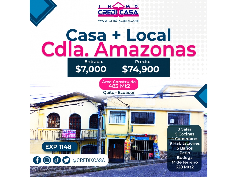CxC Venta Casa + Local, Cdla. Amazonas, Exp. 1148