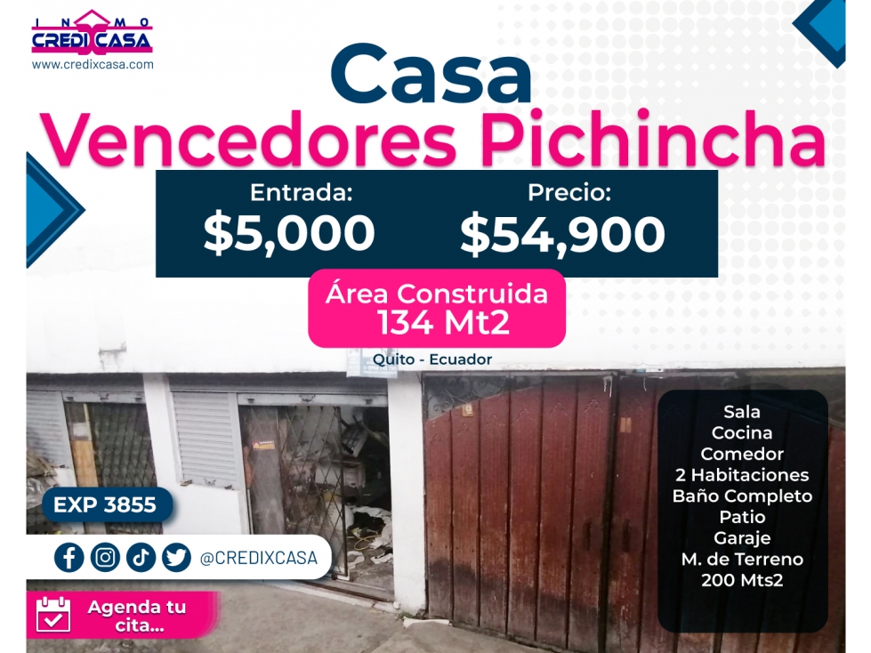 CxC Venta casa + 2 Locales, Vencedores de Pichincha, Exp. 3855