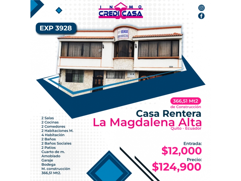 CxC Venta Casa Rentera, La Magdalena Alta, Exp. 3928