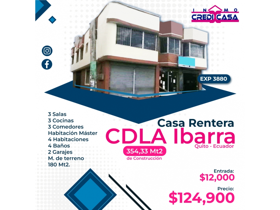CxC Venta Casa Rentera + 2 Locales, Cdla. Ibarra, Exp. 3880